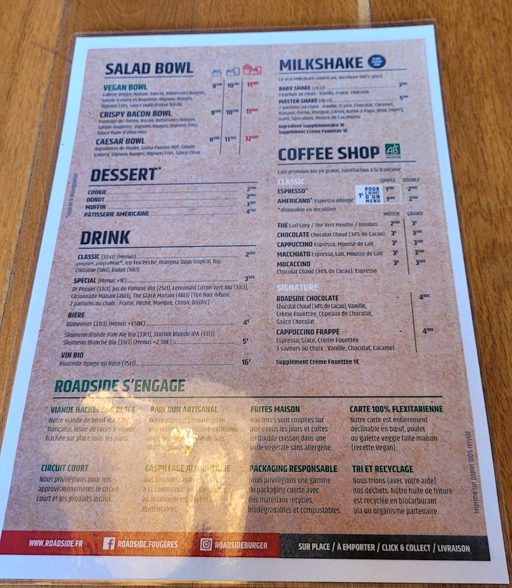 Menu Roadside | Burger Restaurant Fougères-4