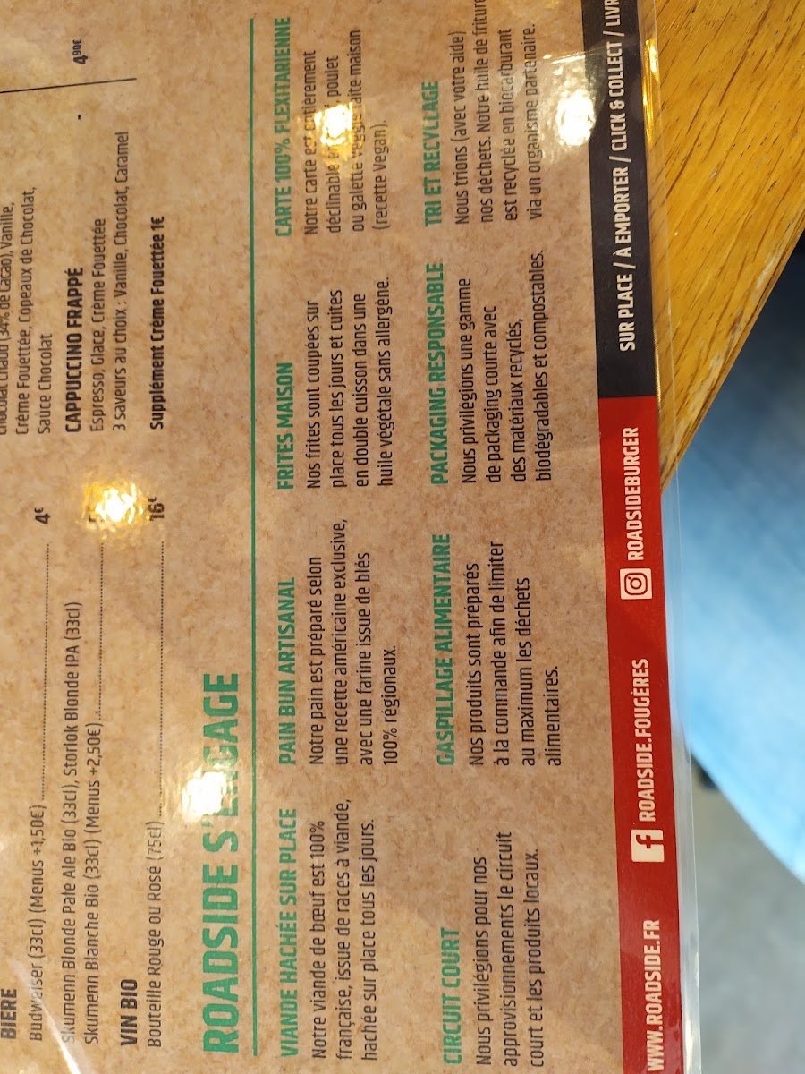 Menu Roadside | Burger Restaurant Fougères-8