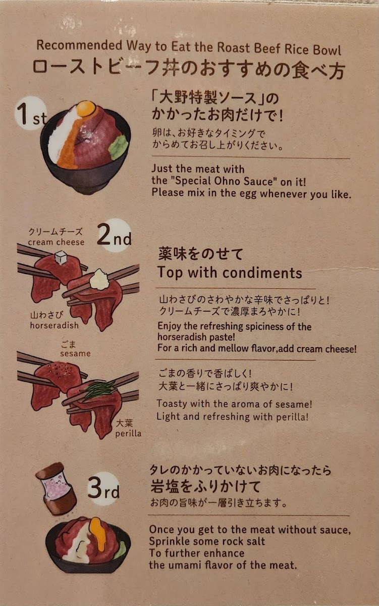 Menu Roast Beef Ohno Harajuku Branch-3