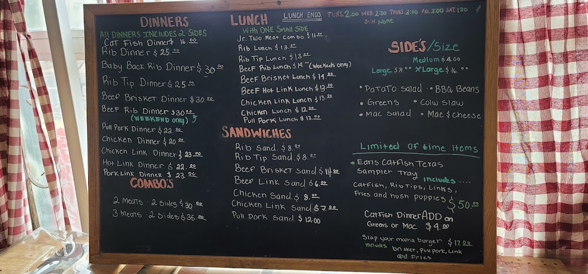 Menu Robert Earl's Bbq-5