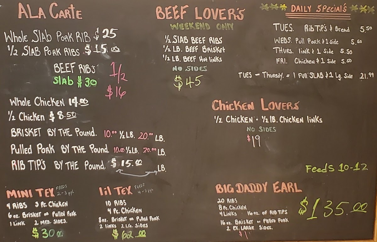 Menu Robert Earl's Bbq-8