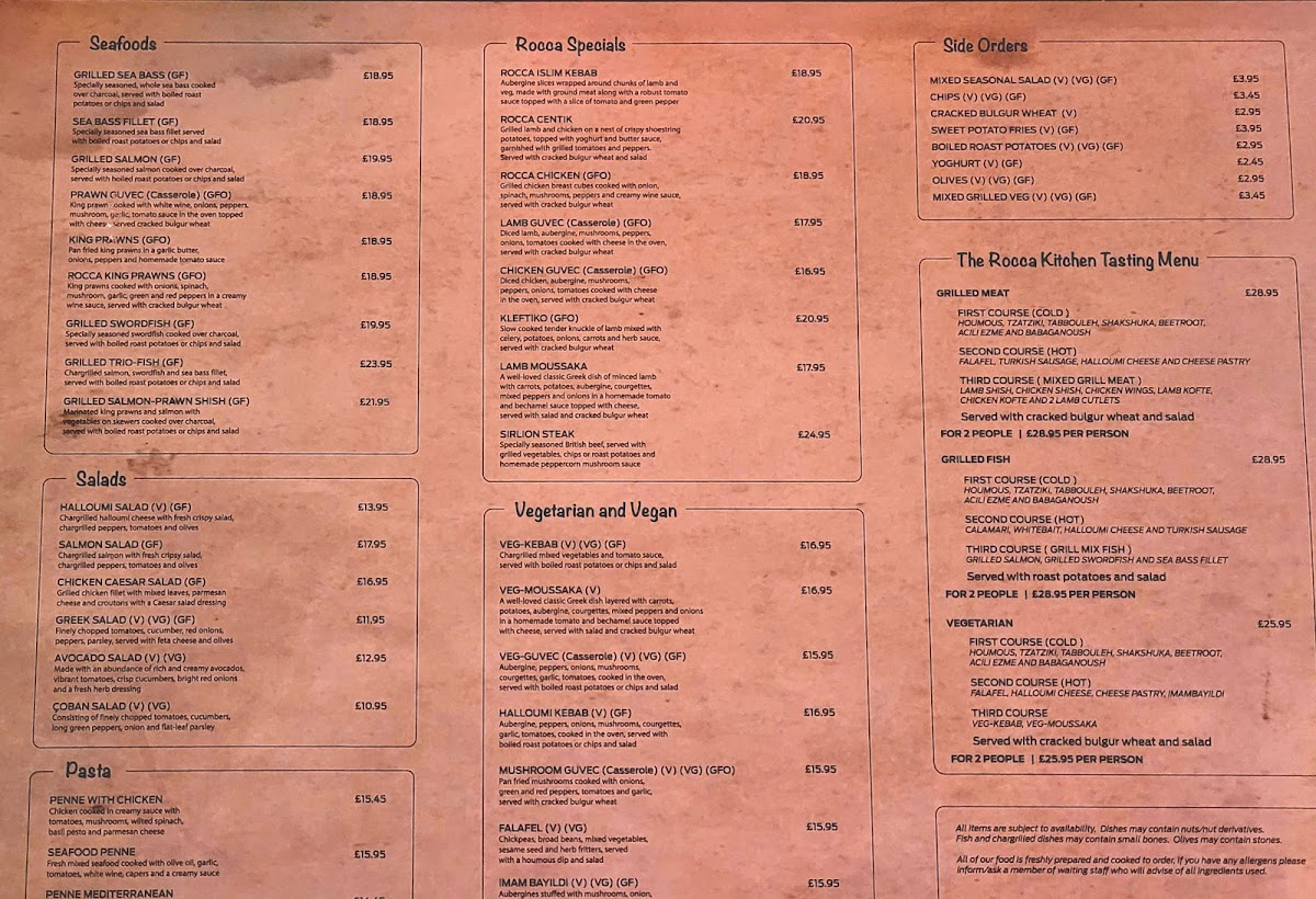 Menu Rocca Restaurant & Cocktail Bar-1