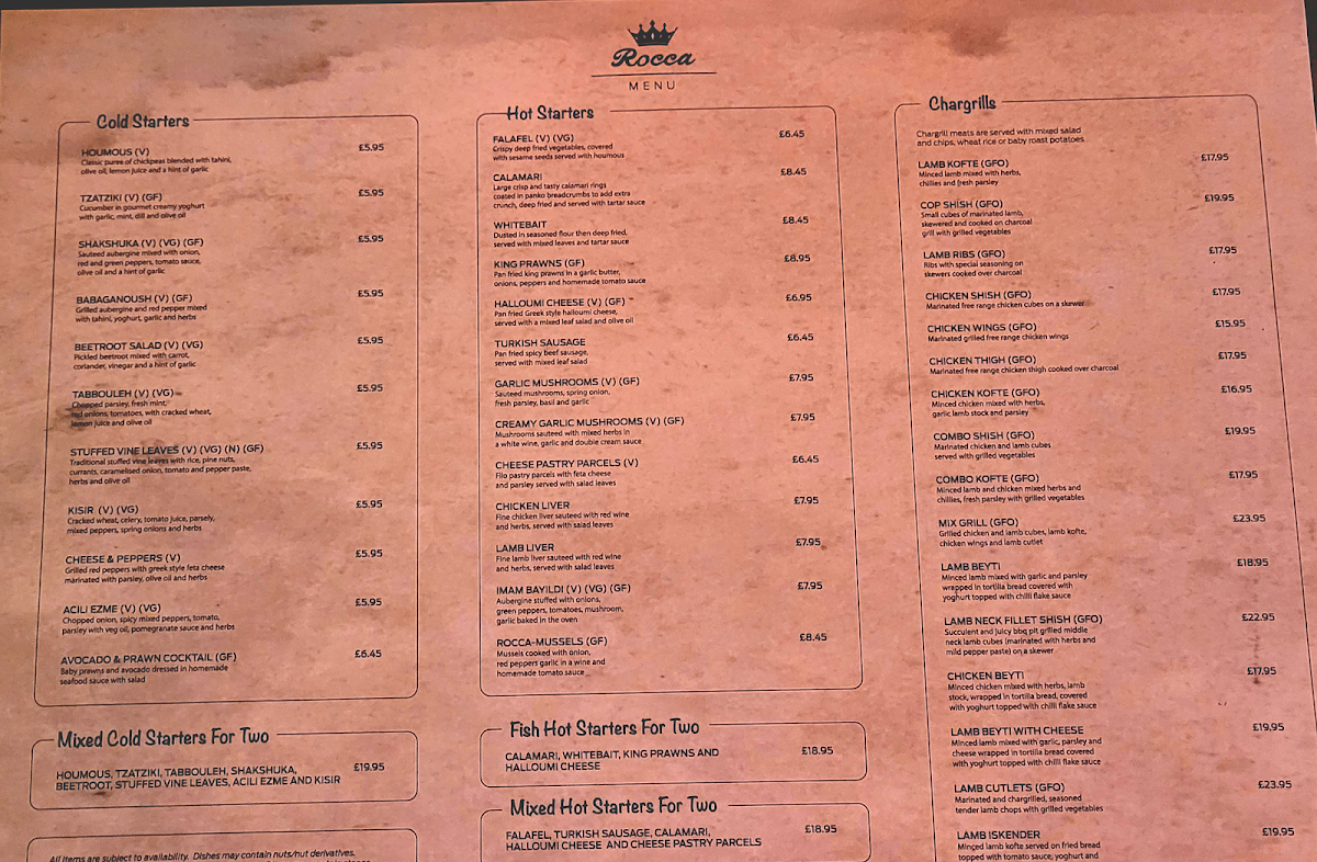 Menu Rocca Restaurant & Cocktail Bar-2