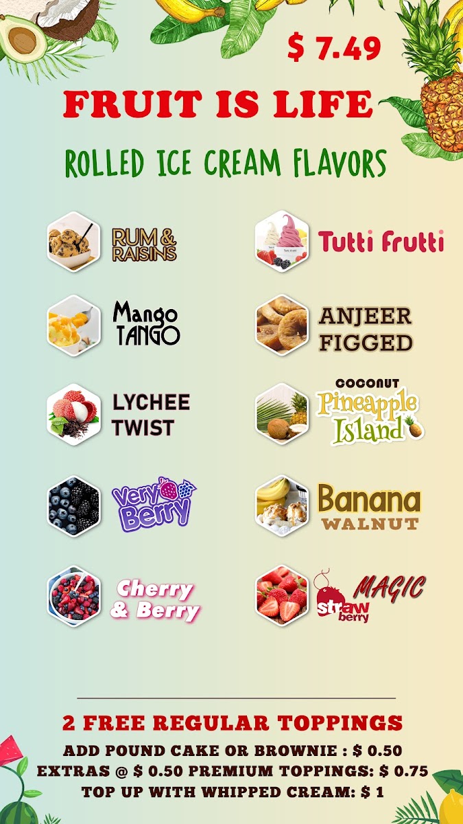 Menu Rock N Roll Ice Creams | Brampton's Best Rolled Ice Cream-1