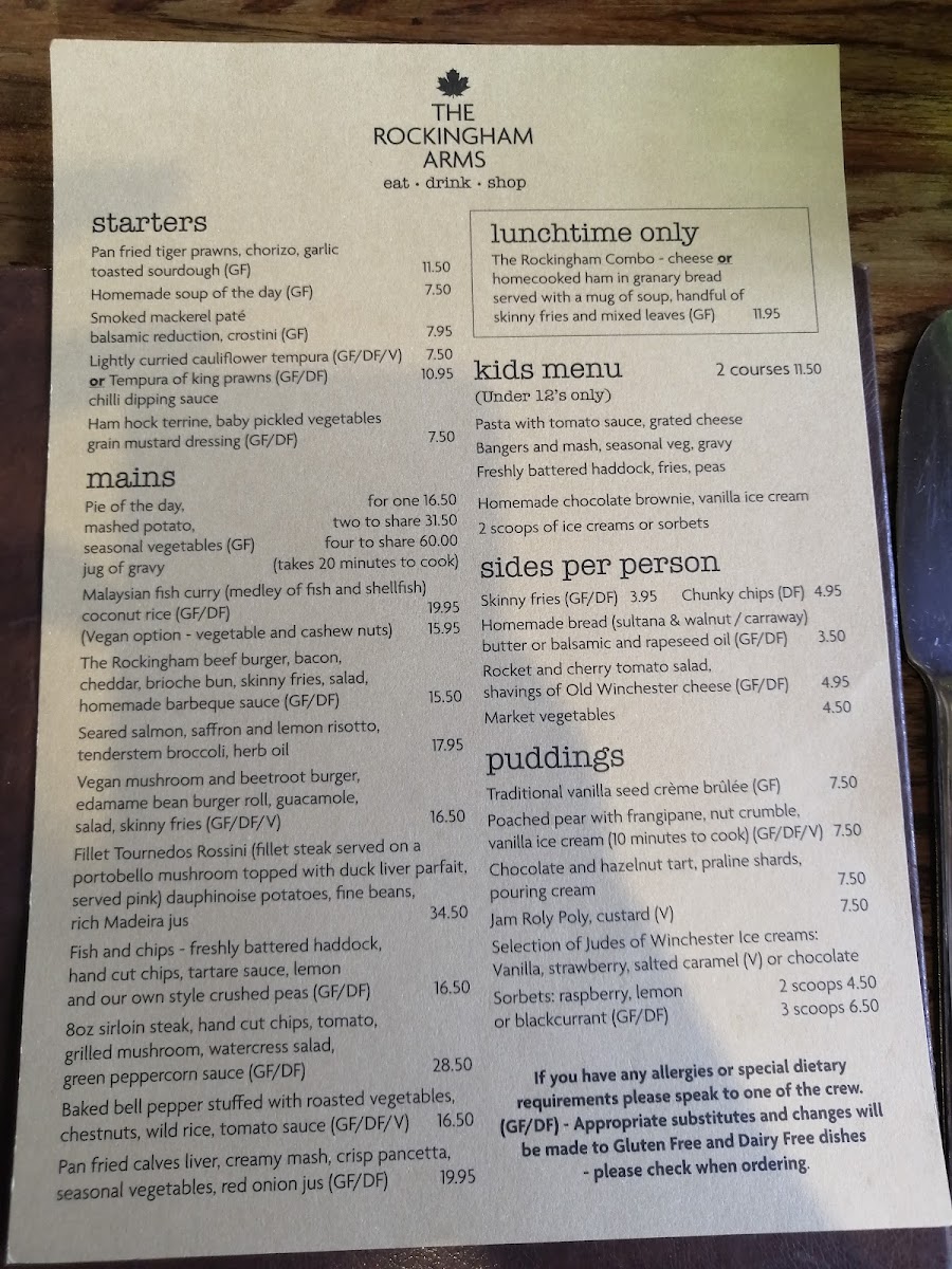 Menu Rockingham - West Wellow-1