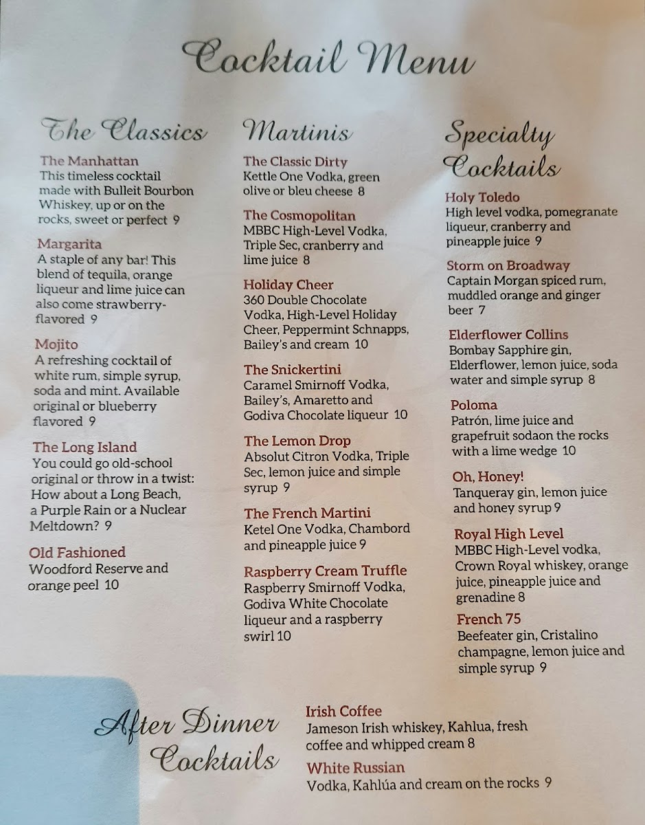 Menu Rockwell's-1