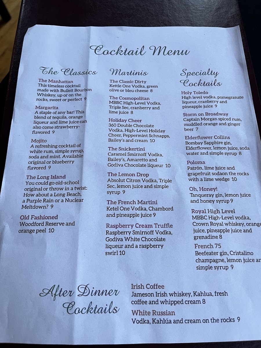Menu Rockwell's-7