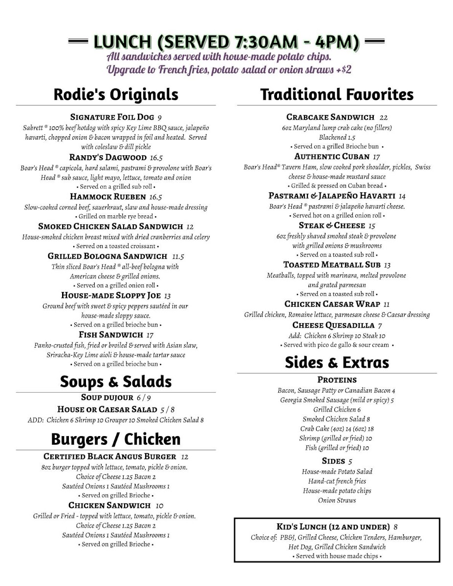 Menu Rodie’S Place-3