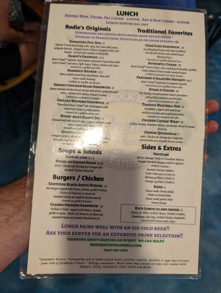 Menu Rodie’S Place-5