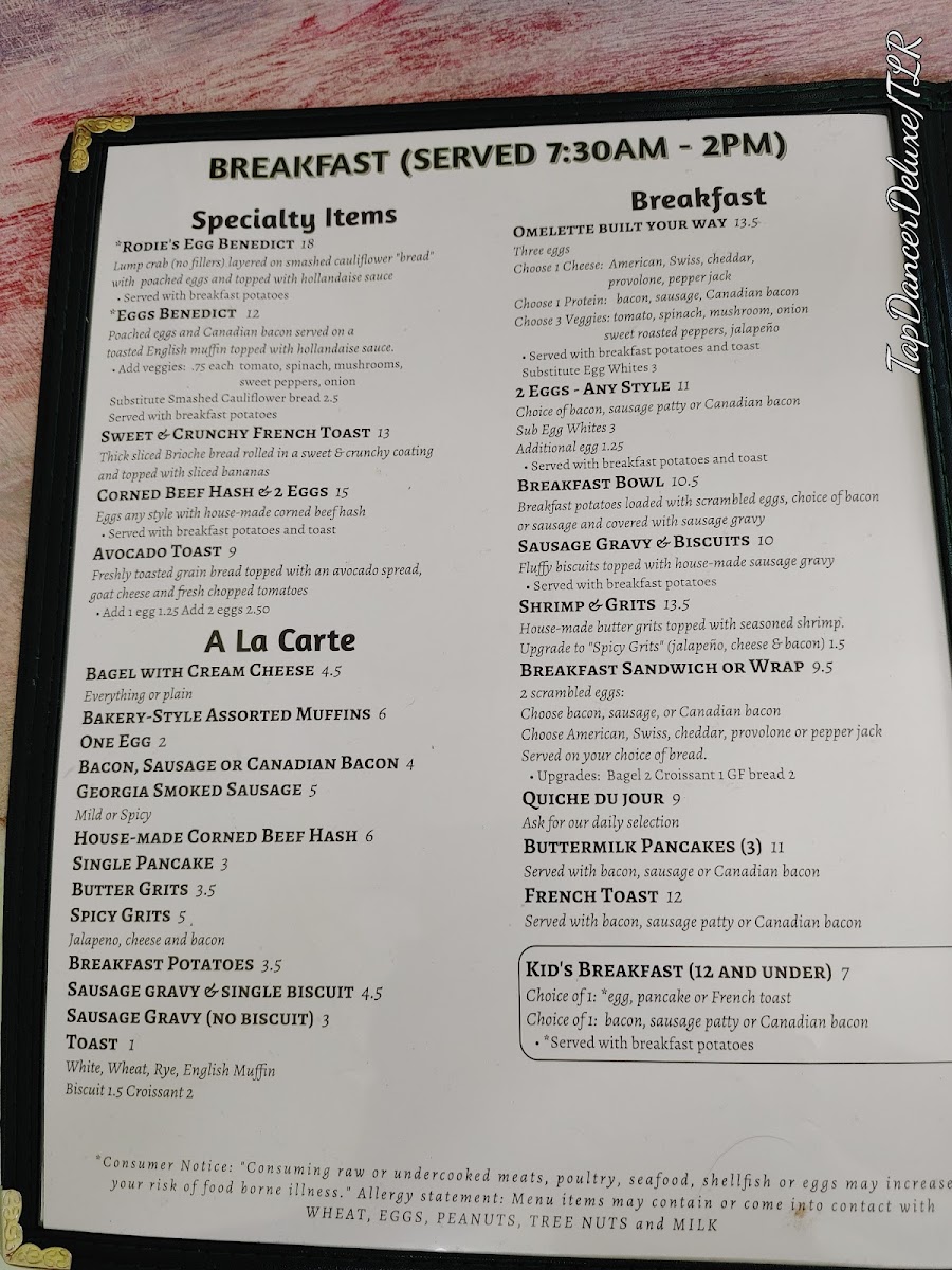 Menu Rodie’S Place-6