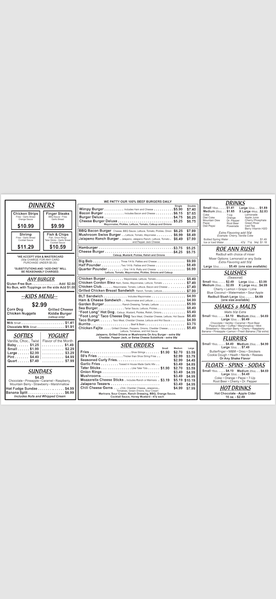 Menu Roe-Ann Drive-In-1