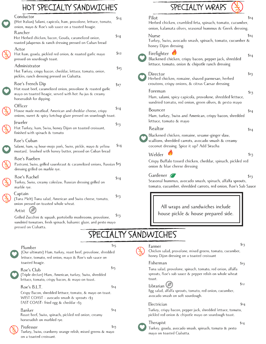 Menu Roe's Cafe & Catering-2