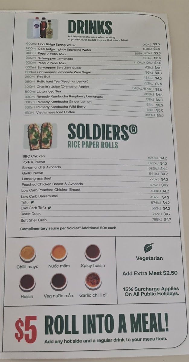 Menu Roll'd Cairns Central-2