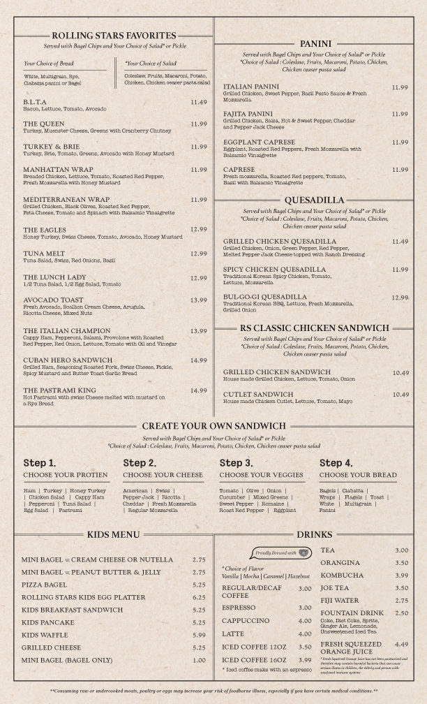 Menu Rolling Stars West Chester-1