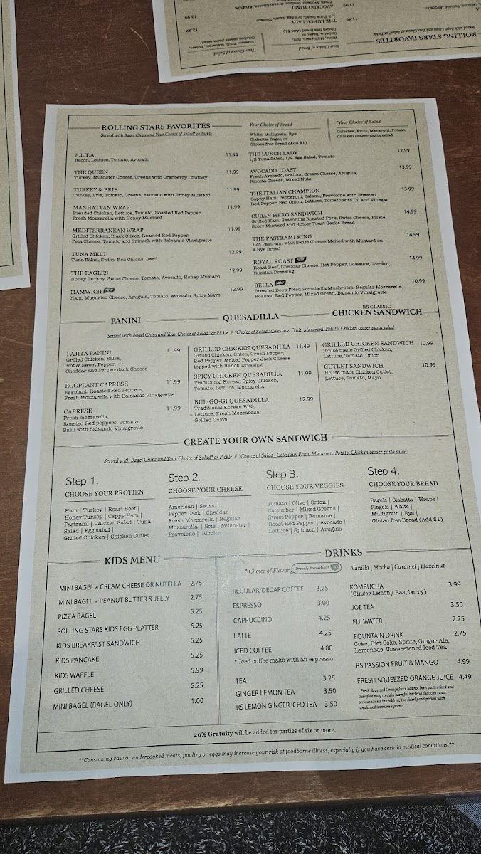 Menu Rolling Stars West Chester-7