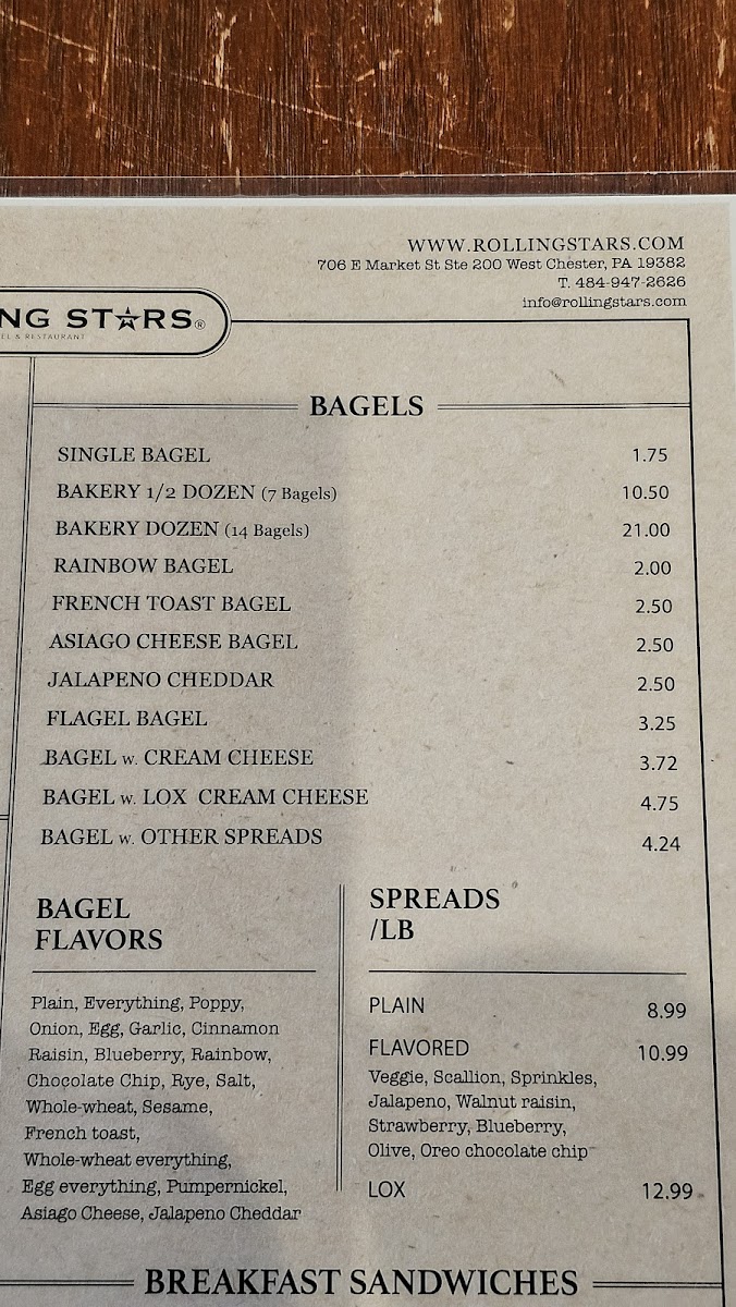 Menu Rolling Stars West Chester-9