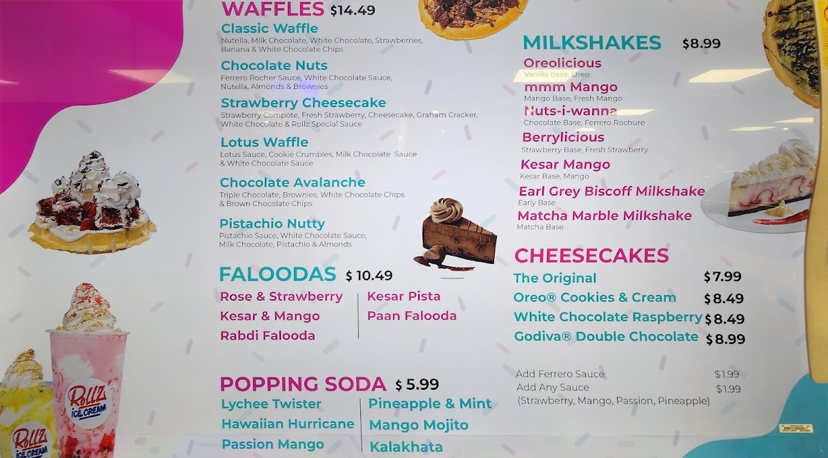 Menu Rollz Ice Cream & Desserts Kingston-1