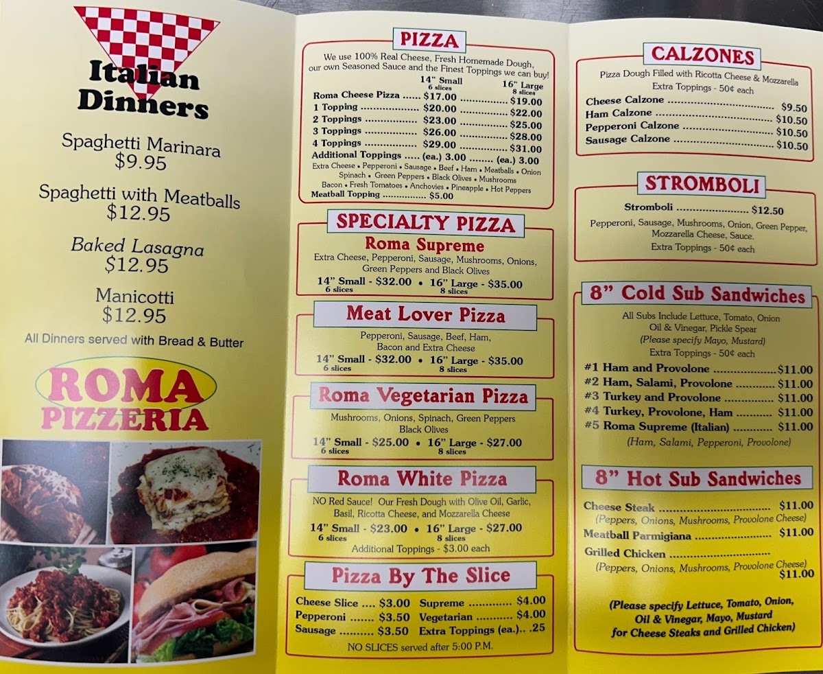 Menu Roma Pizza & Subs-1