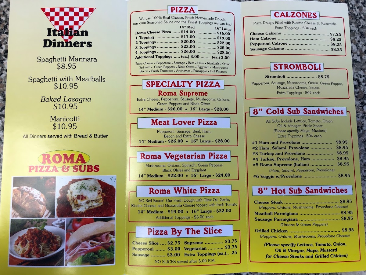 Menu Roma Pizza & Subs-4
