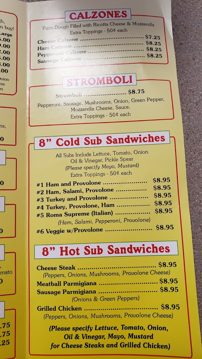 Menu Roma Pizza & Subs-9