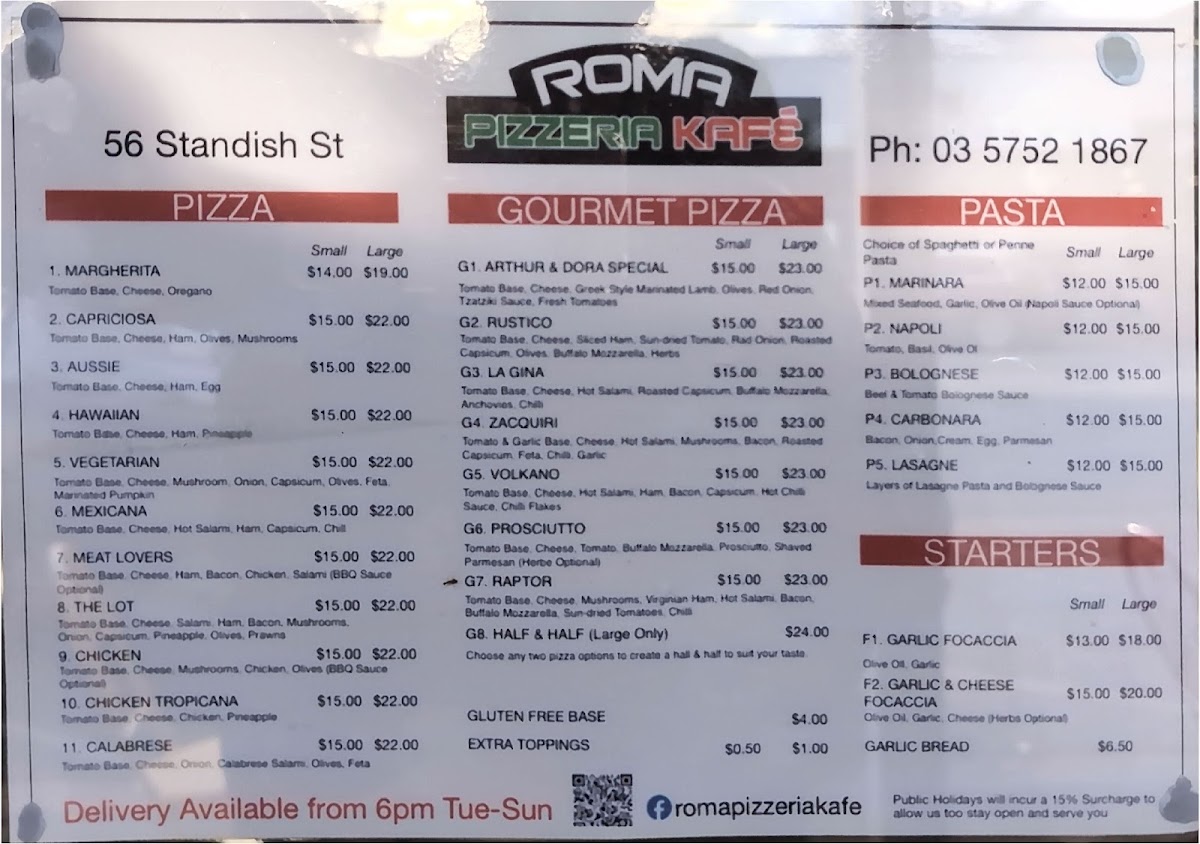Menu Roma Pizzeria Kafe-1