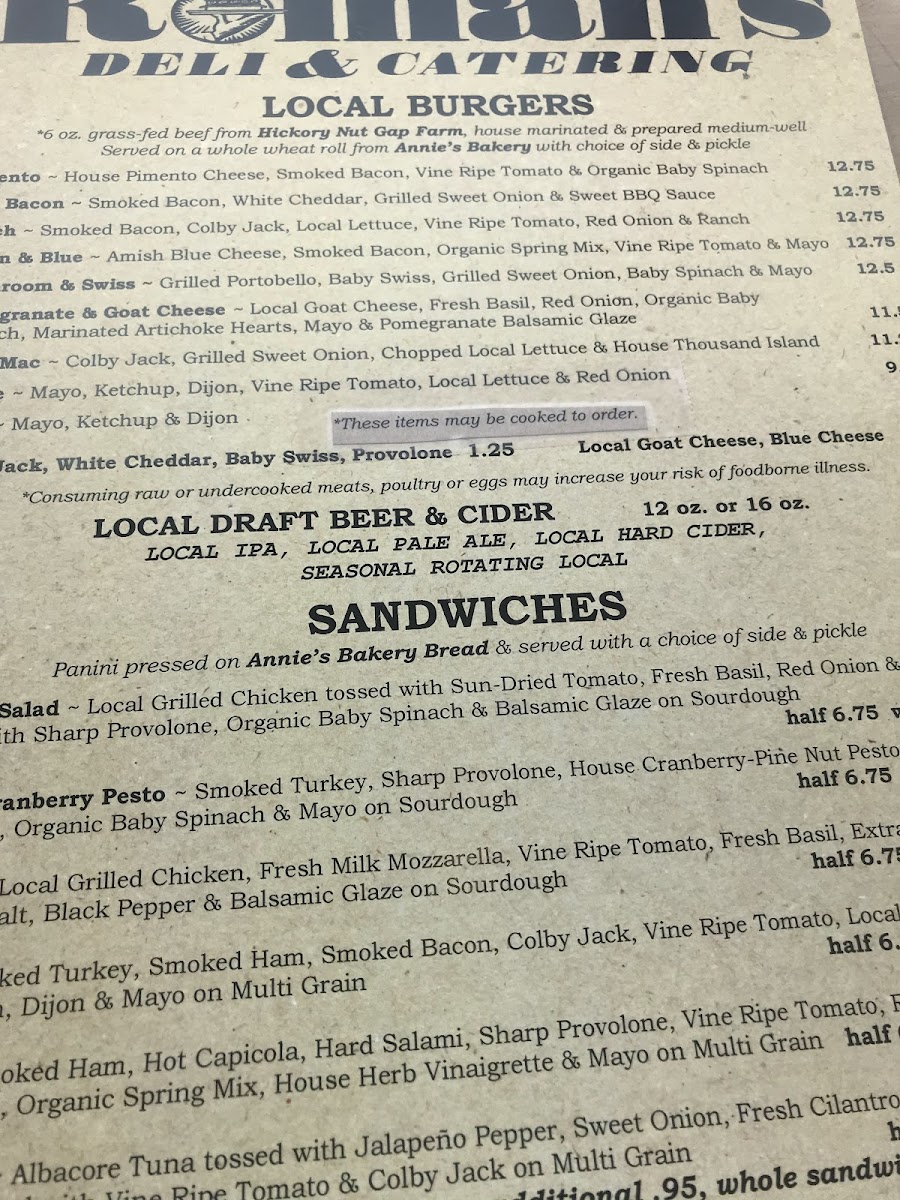 Menu Roman's Deli & Catering-4