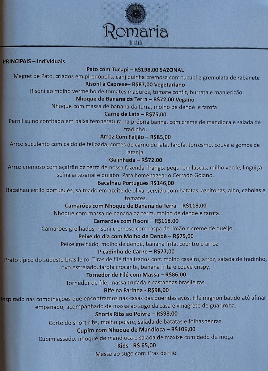 Menu Romaria Bistrô - Divina Pousada-5