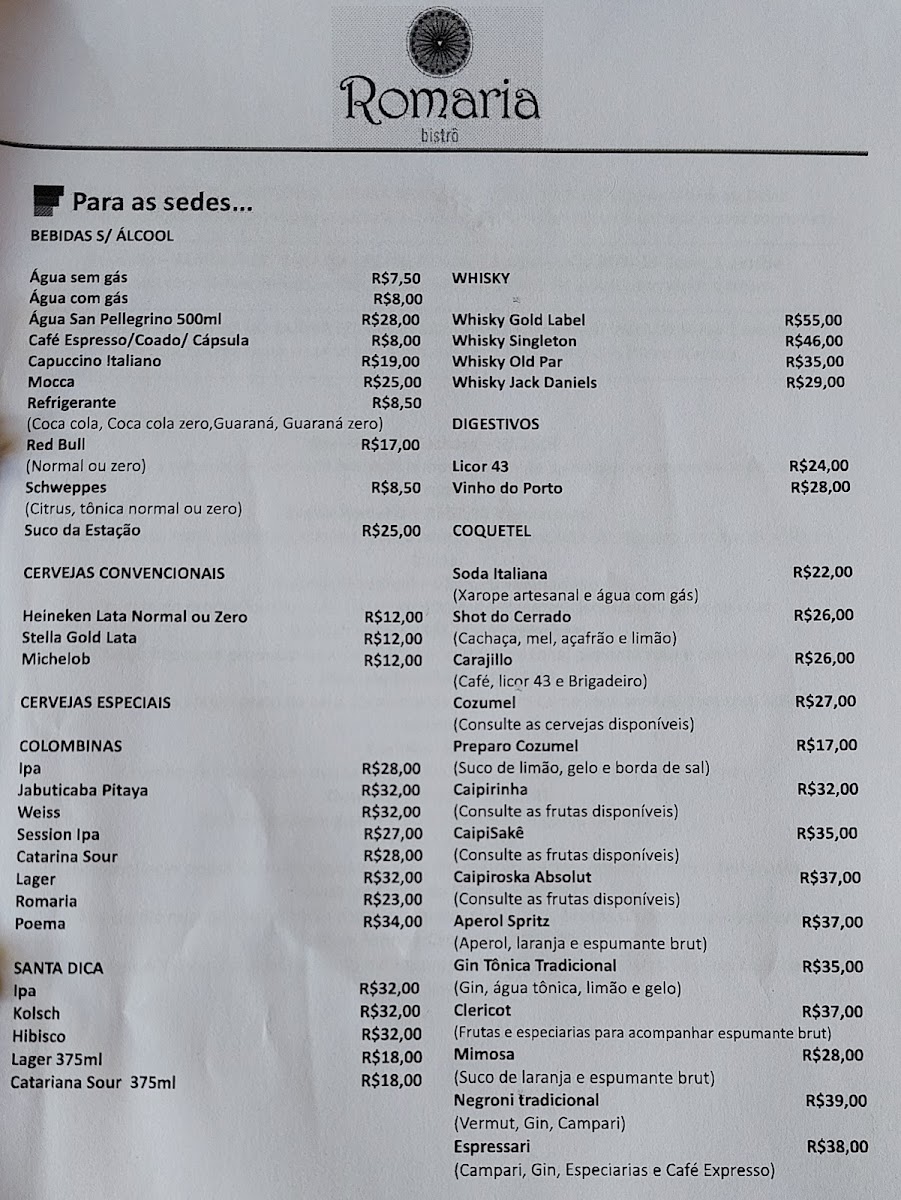 Menu Romaria Bistrô - Divina Pousada-6