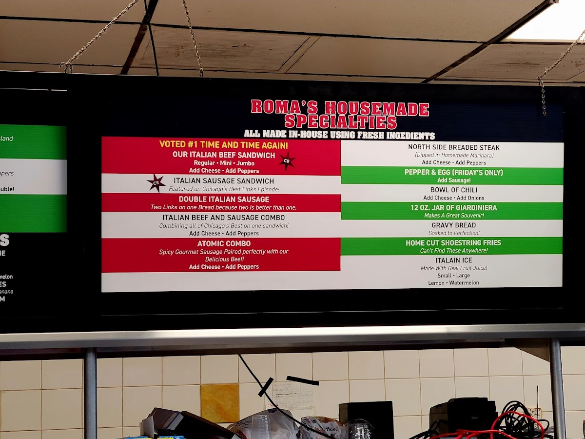 Menu Roma's Italian Beef & Sausage-3