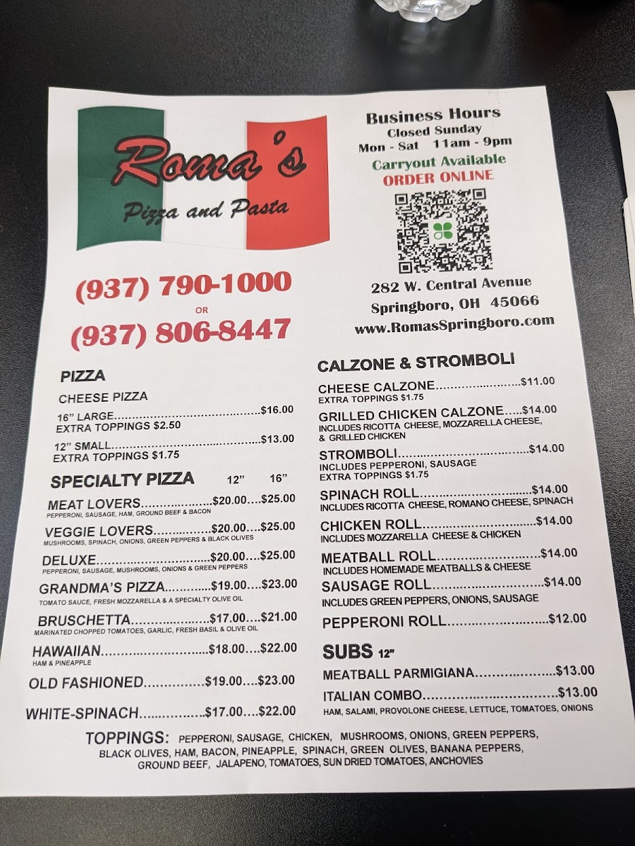 Menu Roma's Pizza & Pasta-3