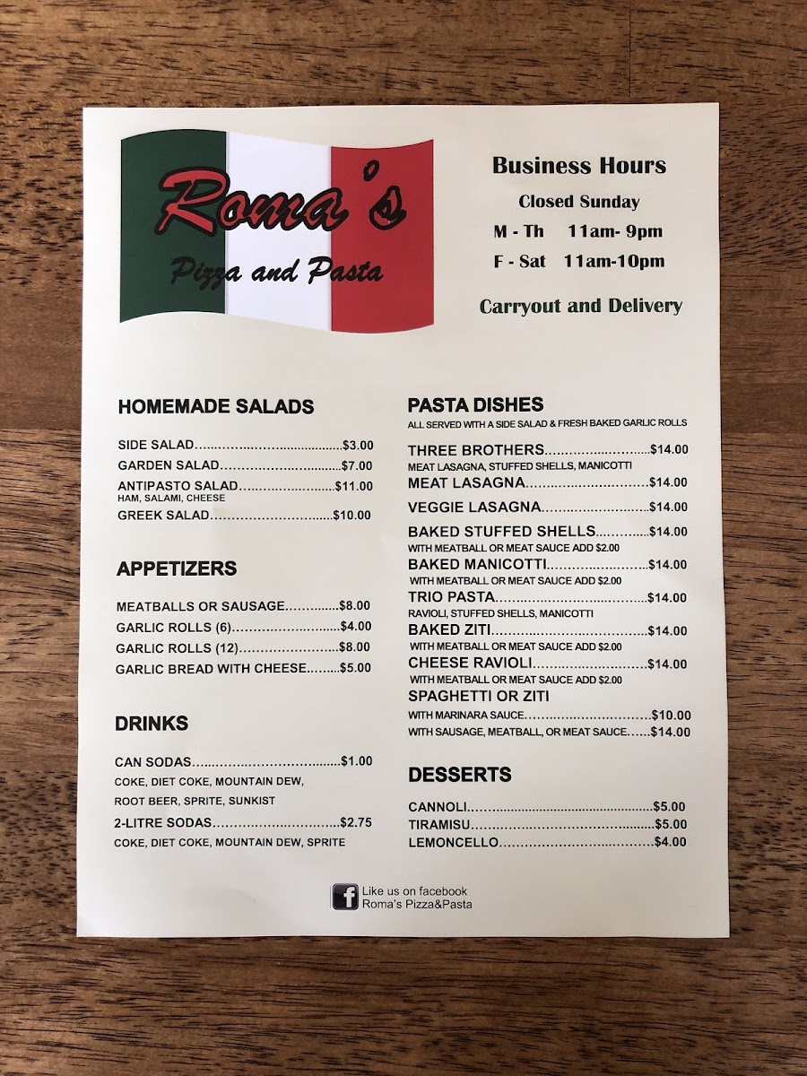 Menu Roma's Pizza & Pasta-4