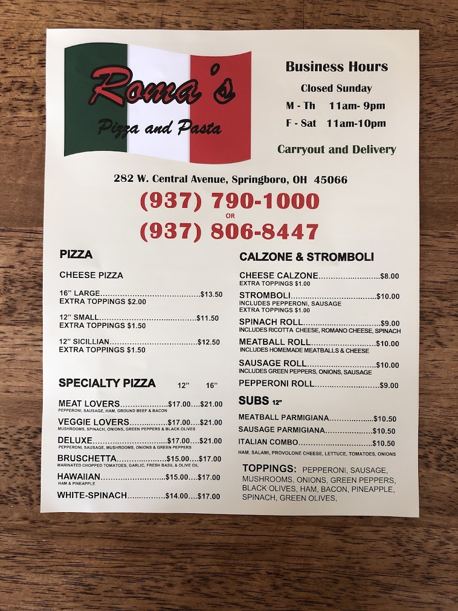 Menu Roma's Pizza & Pasta-5
