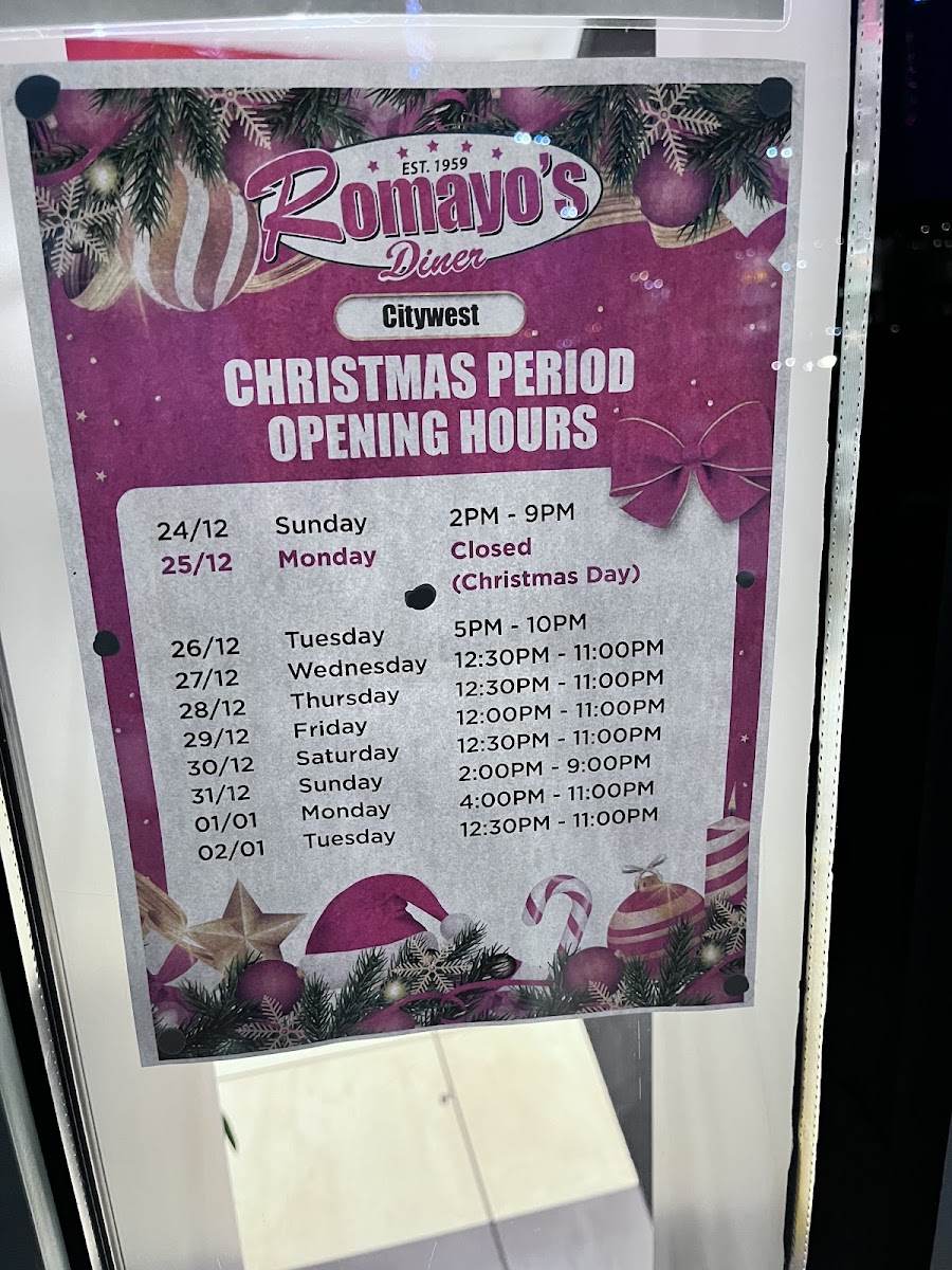 Menu Romayo's Diner Citywest-9
