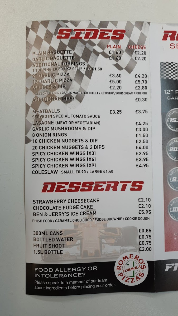 Menu Romero's Pizzas-2