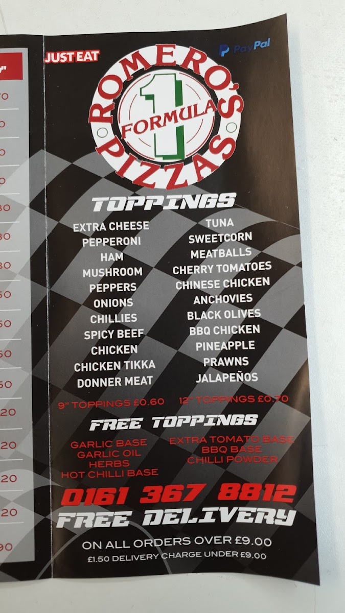 Menu Romero's Pizzas-3