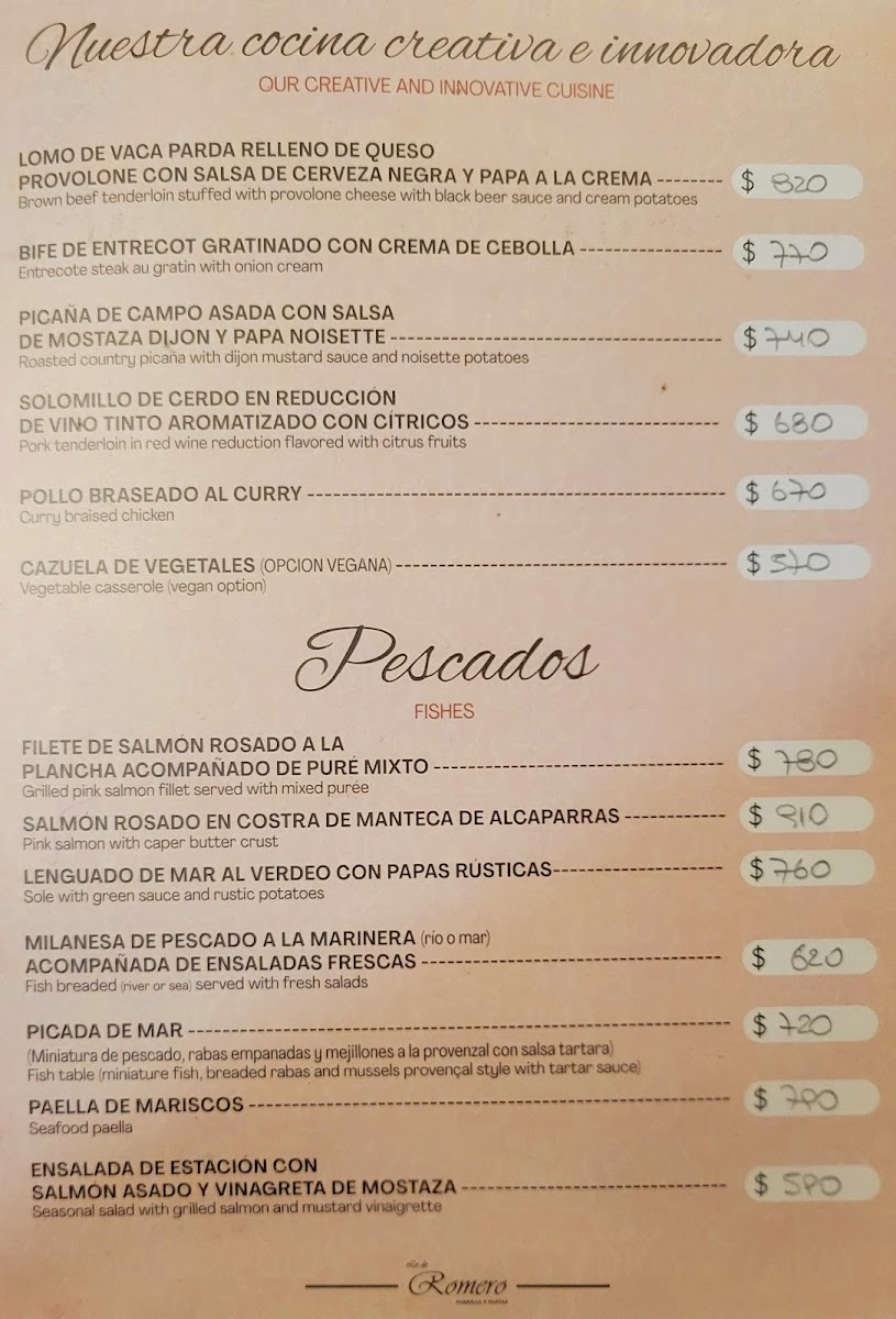 Menu Romero’S Restaurant-1