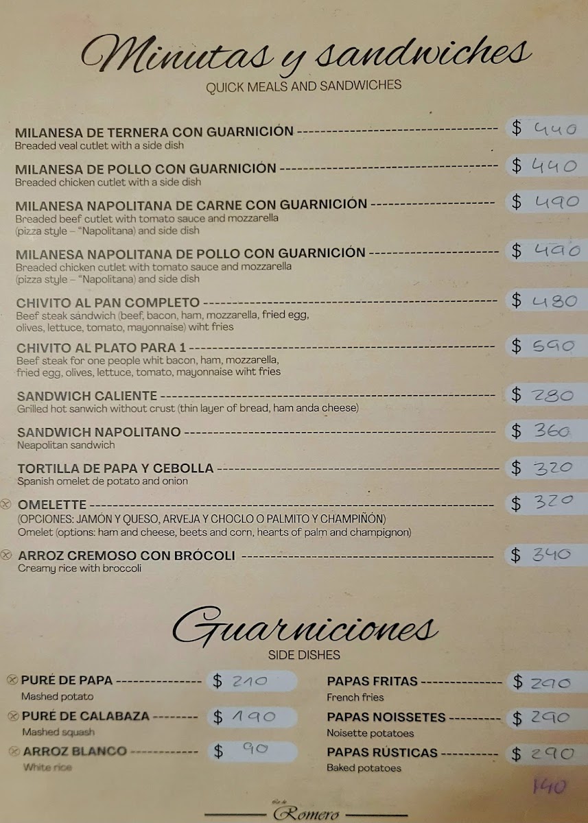 Menu Romero’S Restaurant-2