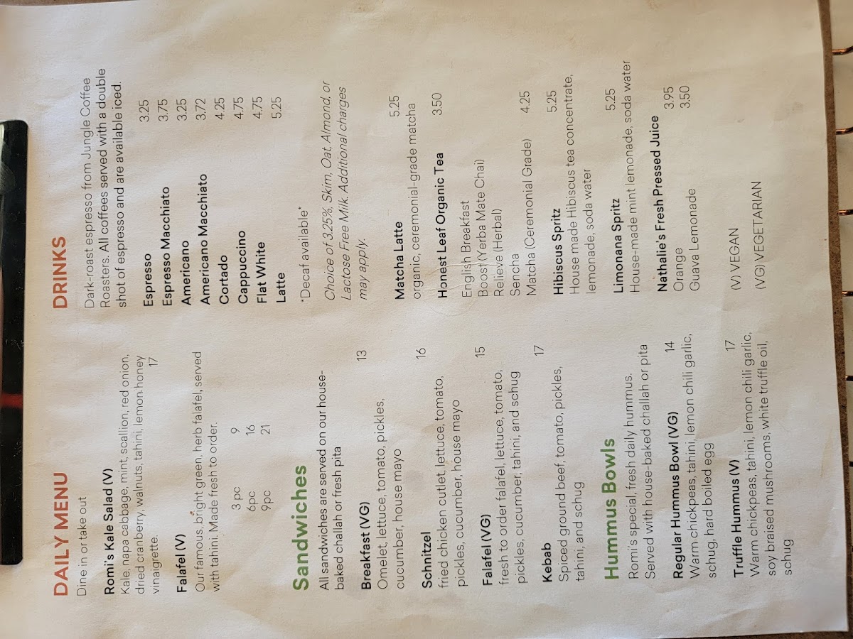 Menu Romi's-6