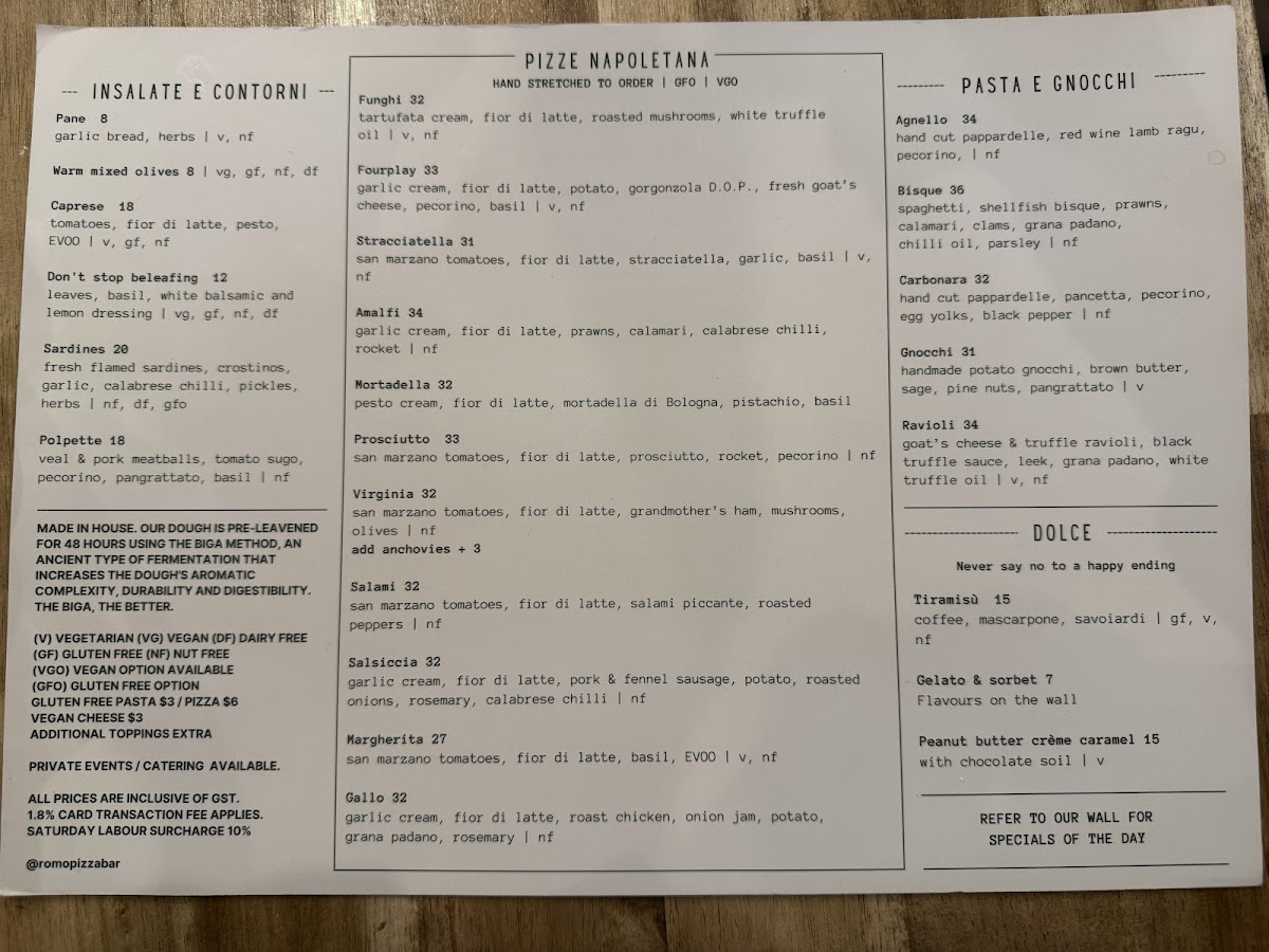 Menu Romo Pizza Bar-1