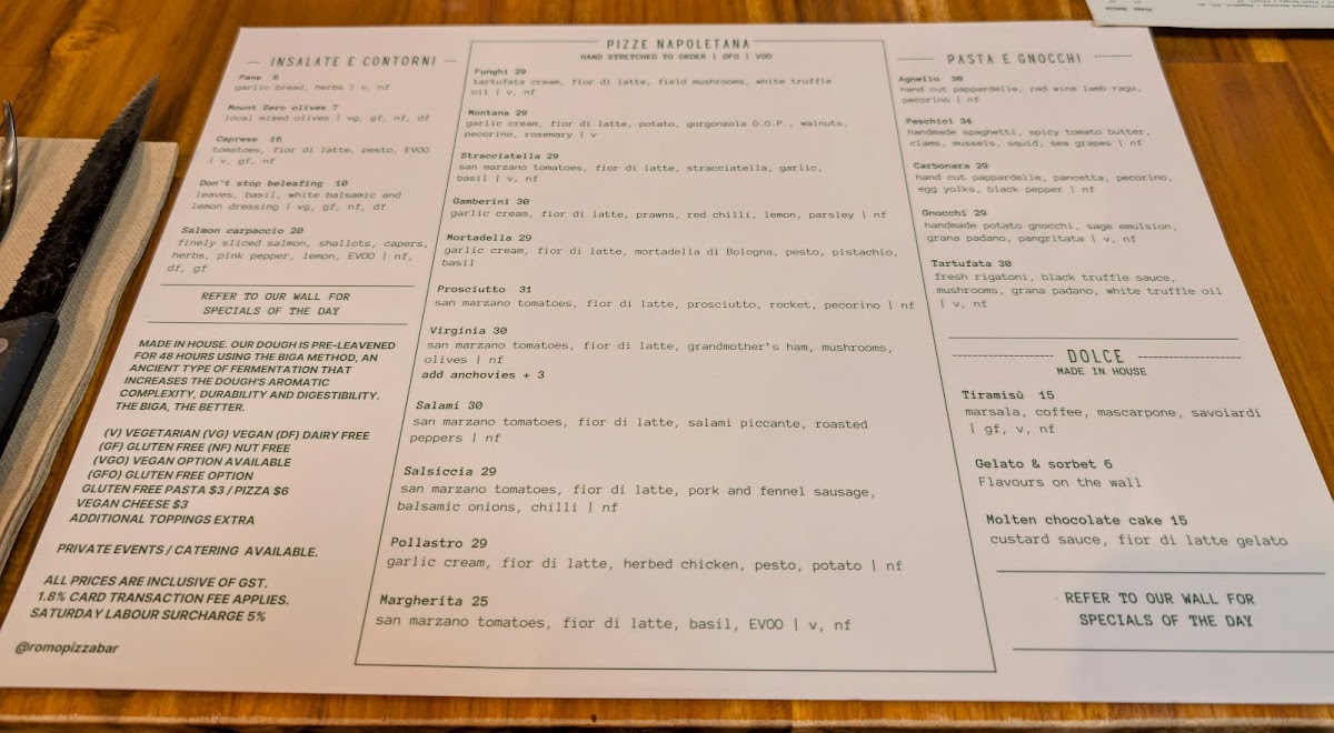 Menu Romo Pizza Bar-2