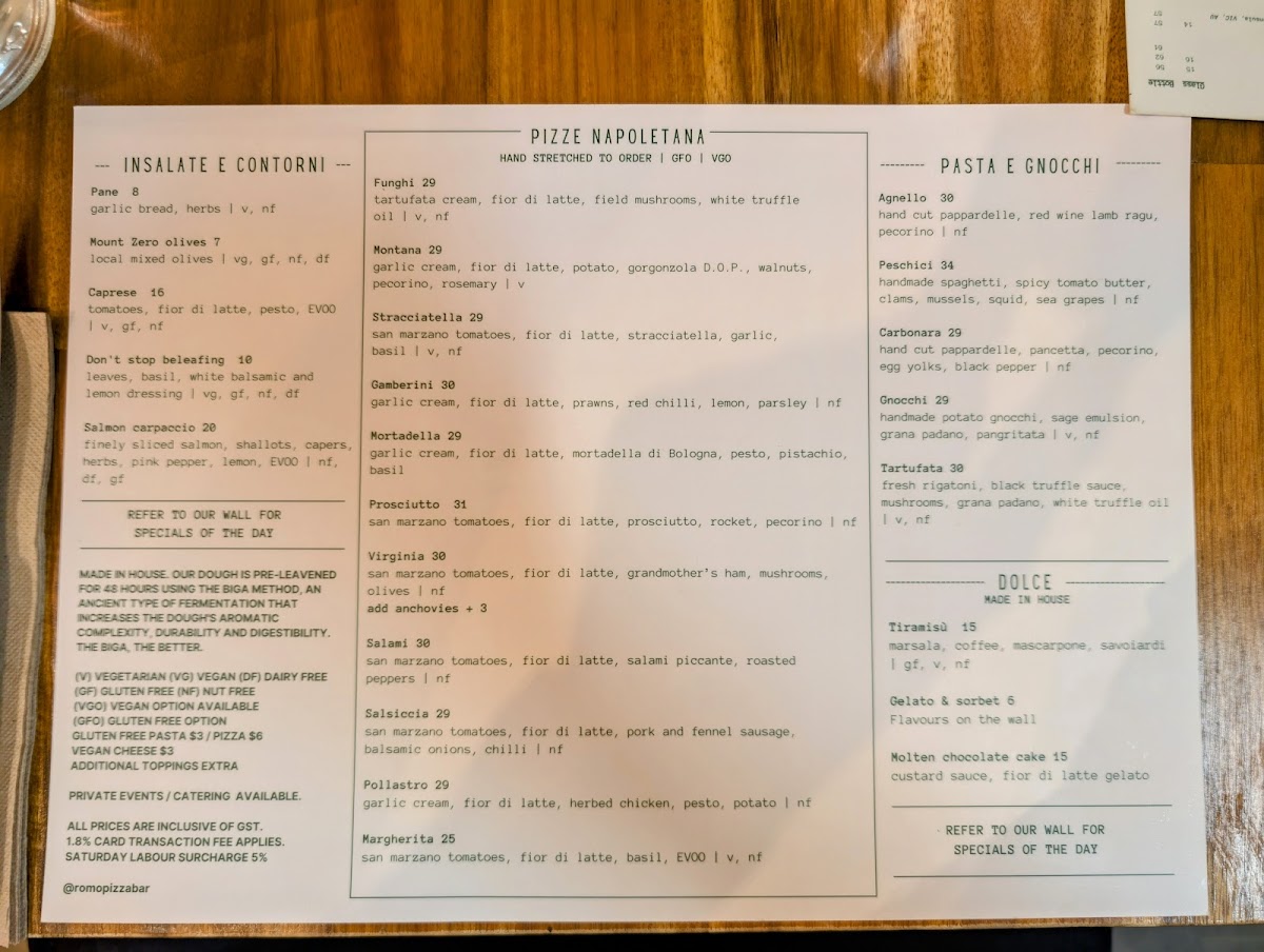 Menu Romo Pizza Bar-4