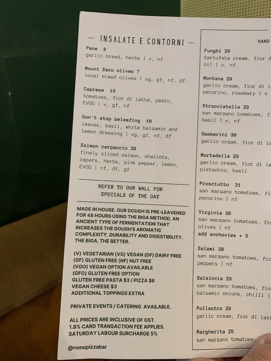 Menu Romo Pizza Bar-5