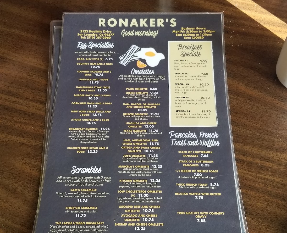 Menu Ronaker's Coffee Shop-1
