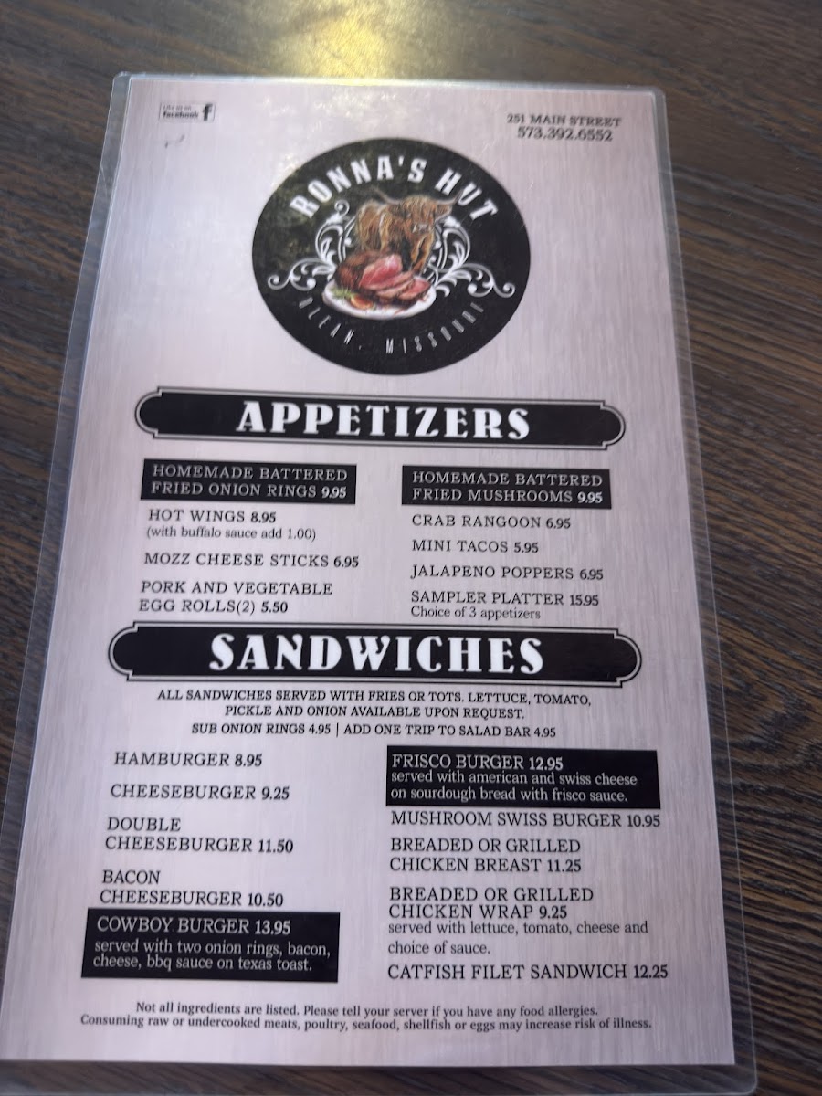 Menu Ronna's Hut-3