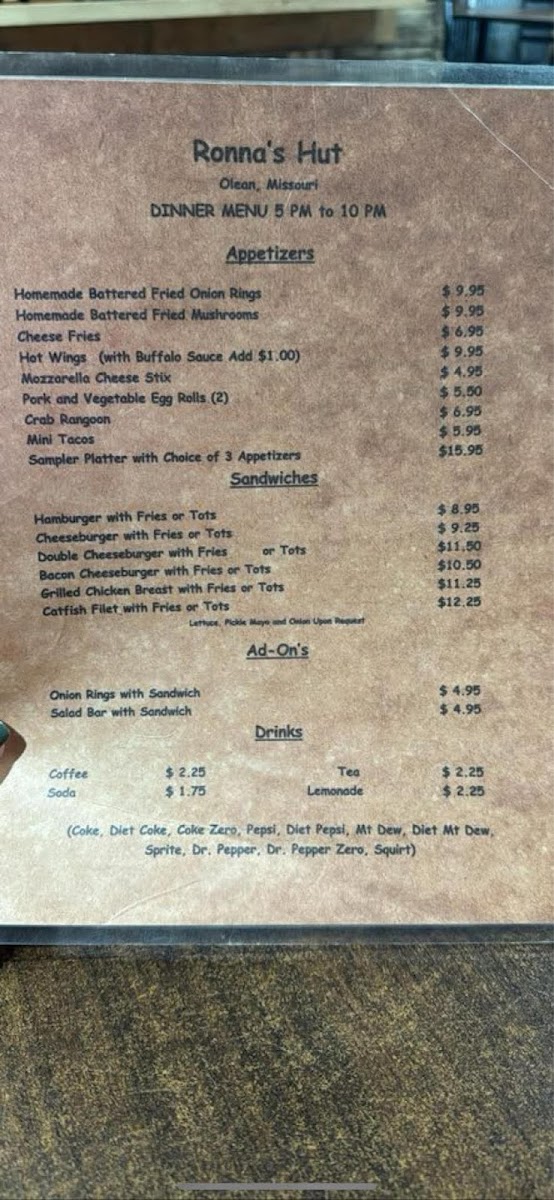 Menu Ronna's Hut-6