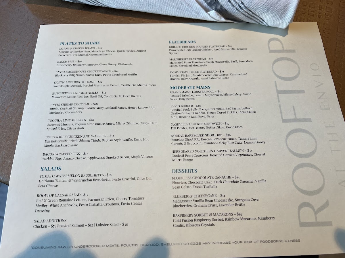 Menu Rooftop At The Envio-3