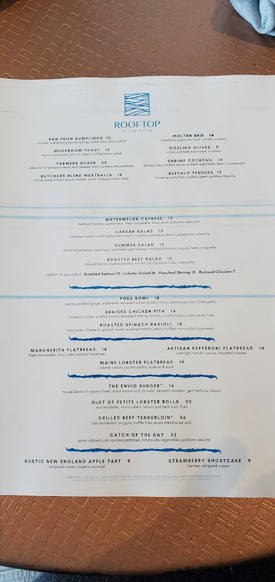 Menu Rooftop At The Envio-4