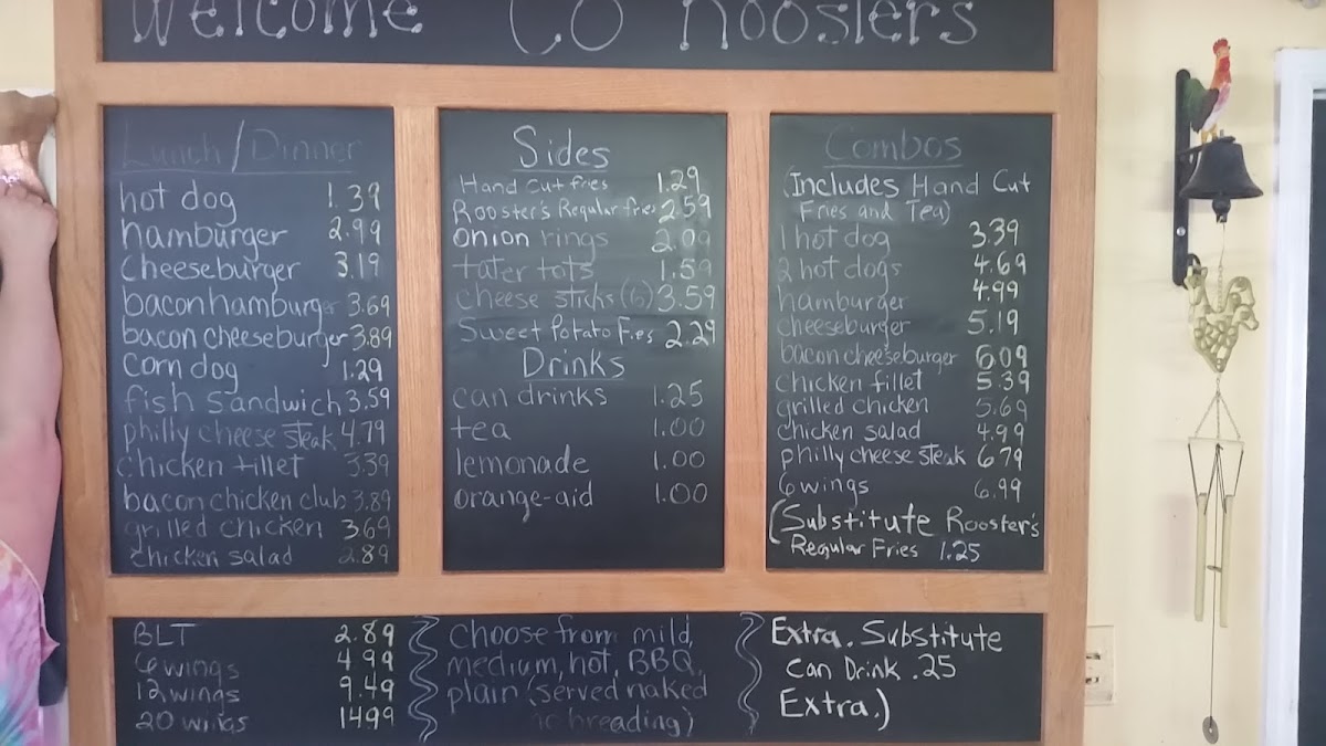 Menu Roosters Dine In Or Take Out-1