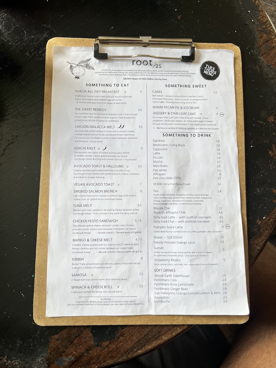 Menu Root25-4
