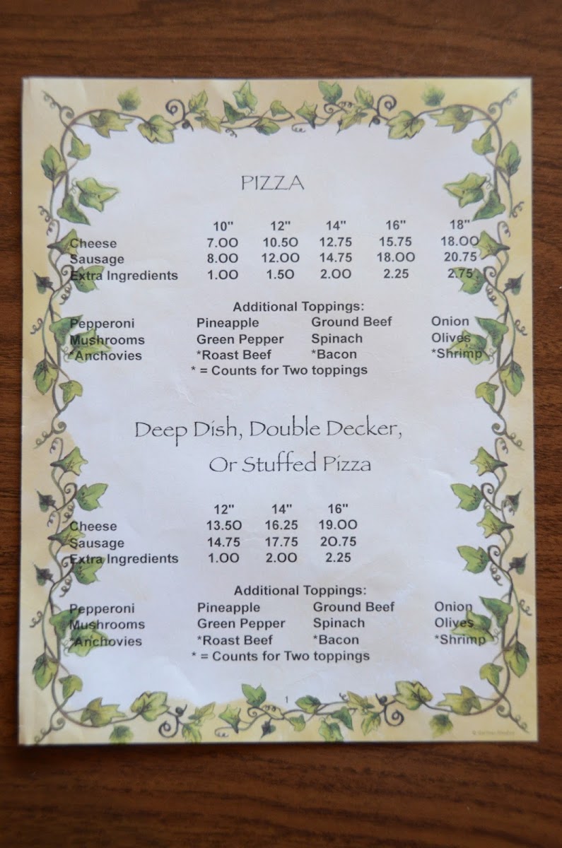 Menu Rosa’S Pizza Restaurant & Gaming-2